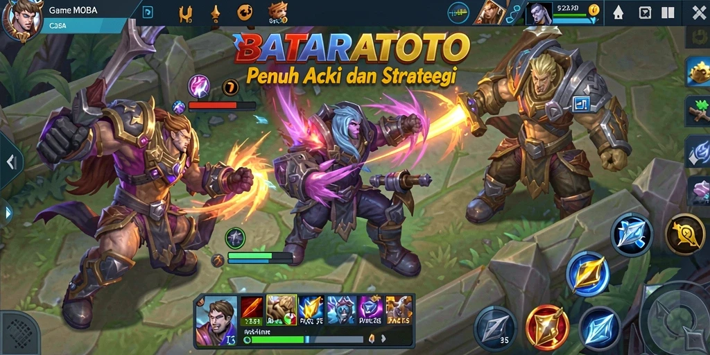 Tampilan gameplay menegangkan dalam BATARATOTO yang penuh aksi.