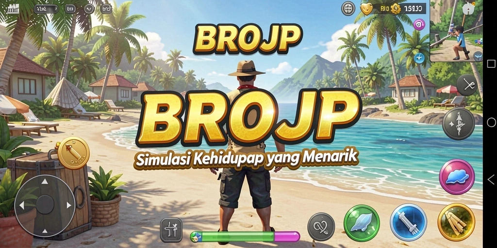 Screenshot permainan BROJP menampilkan momen interaksi karakter yang menarik.