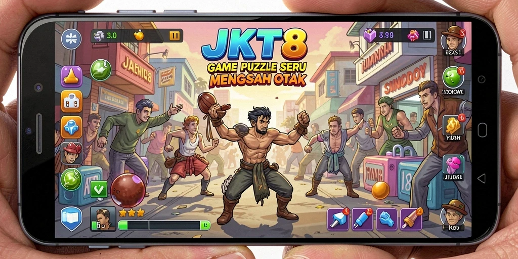 Tampilan gameplay menarik JKT8 dengan berbagai teka-teki yang menantang.