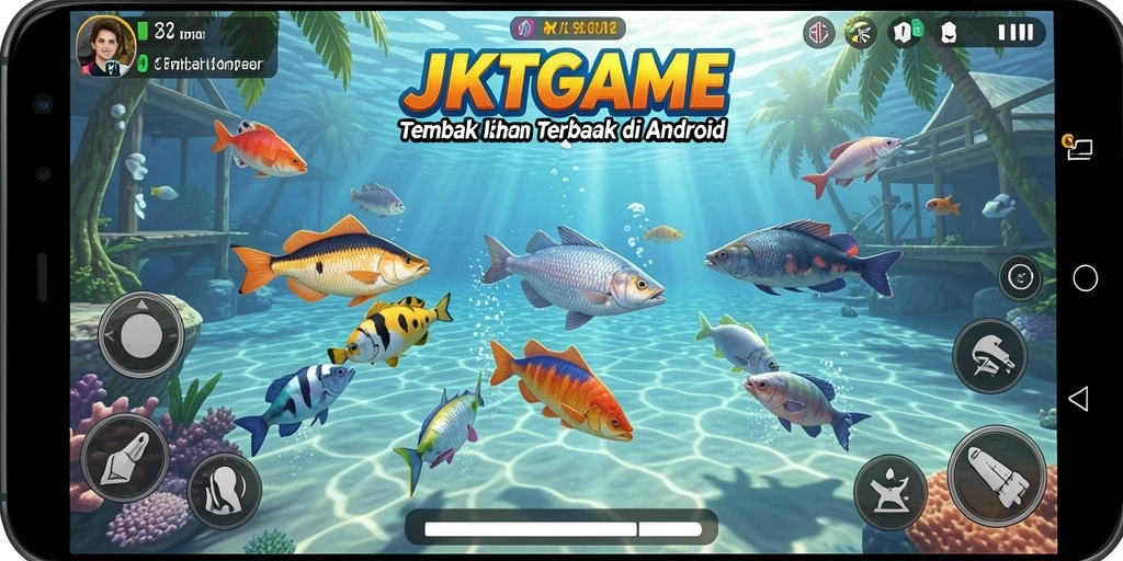 Screenshot JKTGAME menampilkan aksi menembak ikan yang seru.