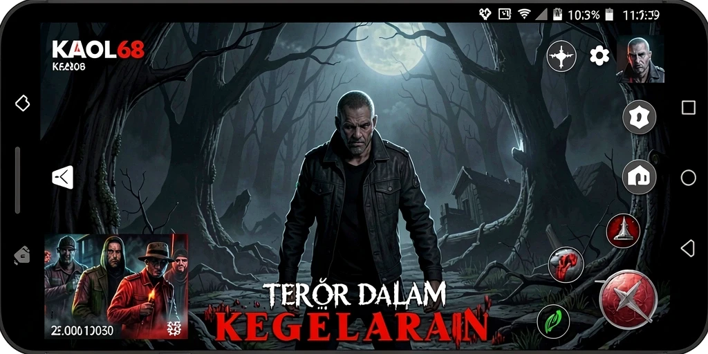 Tampilan gameplay KAOL68 yang menegangkan dan penuh misteri.