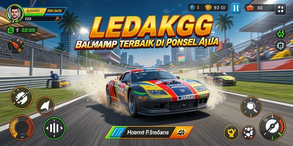Tampilan gameplay menegangkan saat balapan di LEDAKGG.