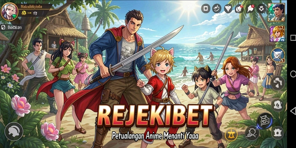 Tampilan gameplay menarik dari REJEKIBET dengan karakter Anime.