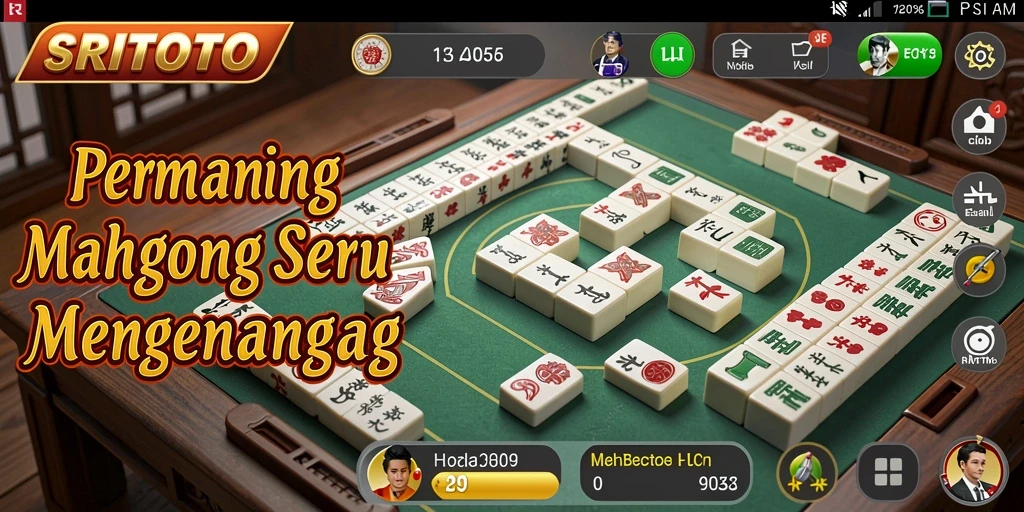 Screenshot permainan SRITOTO menampilkan keseruan bermain Mahjong.