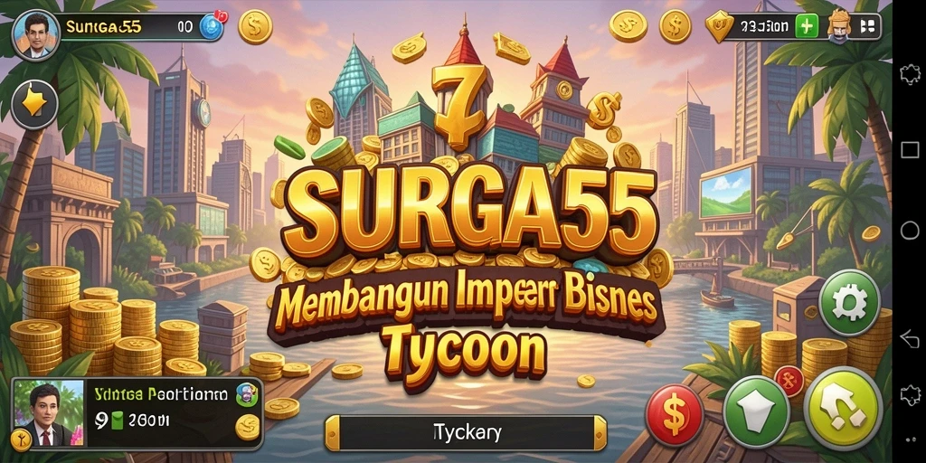 Tampilan gameplay SURGA55 dengan berbagai pilihan bisnis yang menarik.