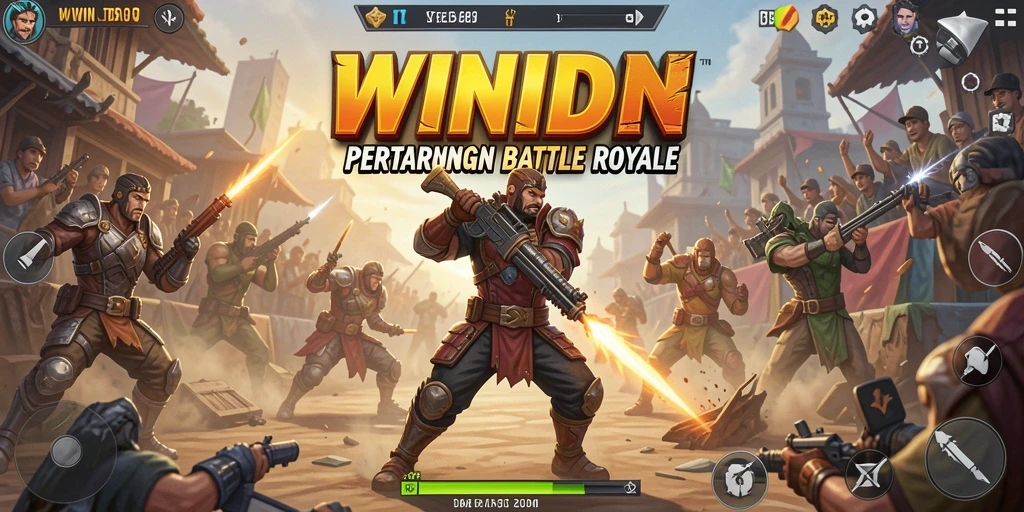 Tampilan gameplay seru dalam WINIDN Battle Royale yang menegangkan.